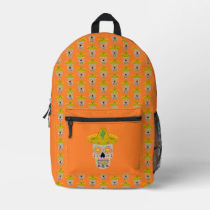 Mexican Day of the Dead Skull Printed Backpack
