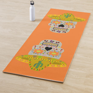 Mexican Day of the Dead Skull Yoga Mat