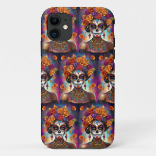 Mexican Day of the Dead Sugar Skull Girl iPhone 11 Case