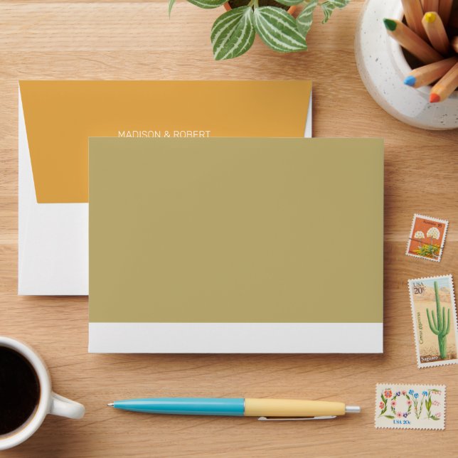 Mexican Desert Watercolor Elegant Personalised Envelope (Desk)