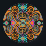 Mexican Design Large Clock<br><div class="desc">Colourful and dynamic pattern</div>