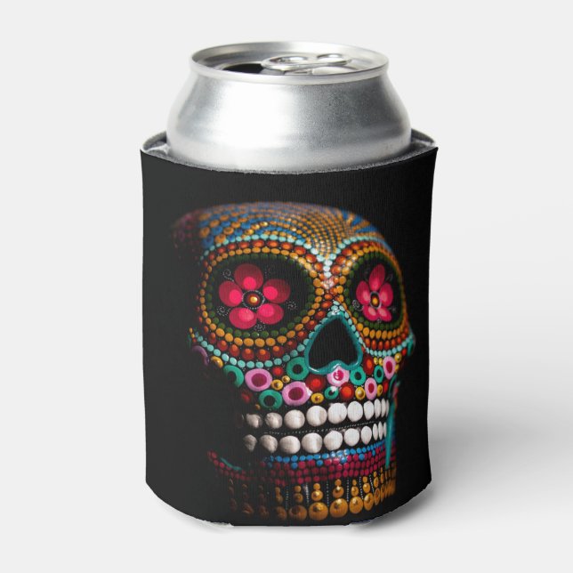 Mexican Dia of the Dead Skeleton Art Death Art Can Cooler (Can Front)