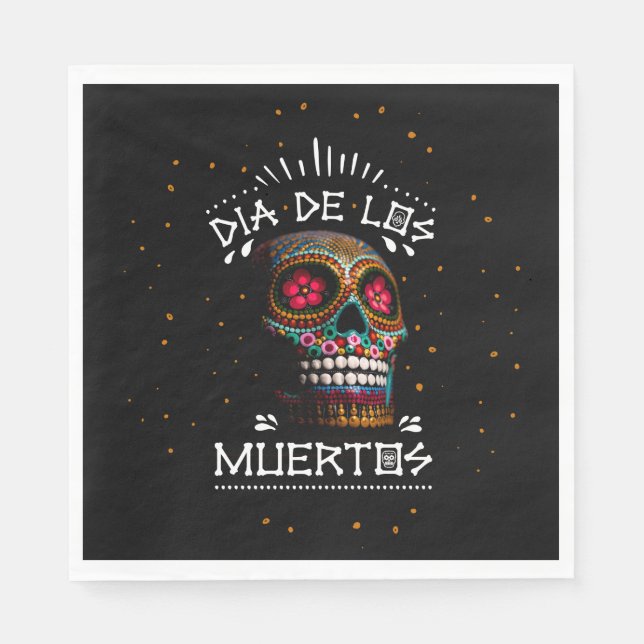 Mexican Dia of the Dead Skeleton Art Death Art Napkin (Front)