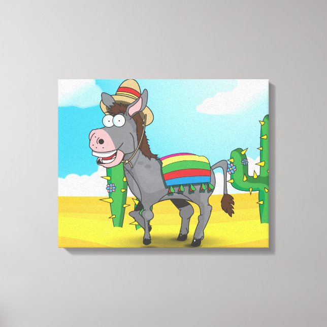Mexican Donkey Canvas Print (Front)