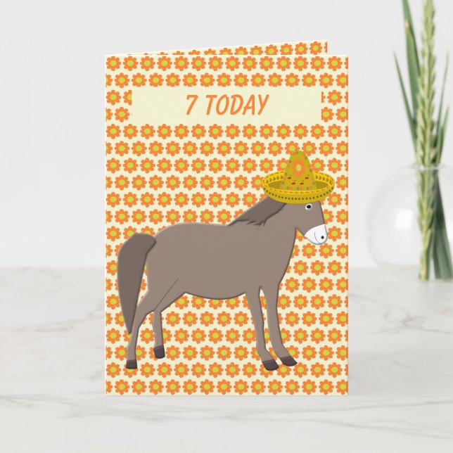 Mexican Donkey Day of the Dead Birthday Card (Front)