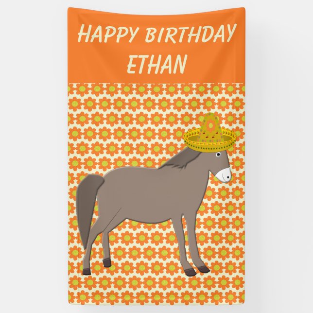 Mexican Donkey Day of the Dead Custom Banner (Vertical)