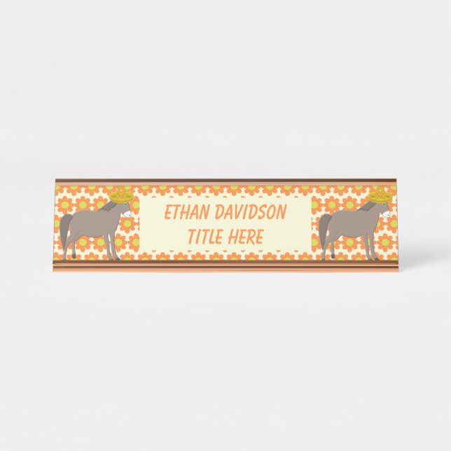 Mexican Donkey Day of the Dead Custom Desk Name Pl Plate (Front)