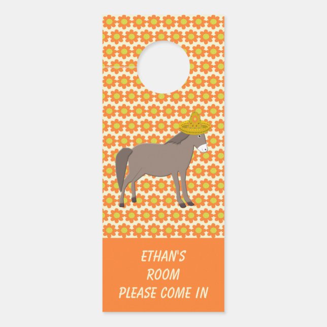Mexican Donkey Day of the Dead Custom Door Hanger (Front)