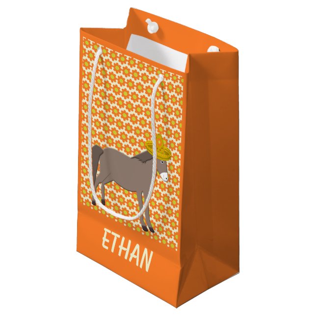 Mexican Donkey Day of the Dead Custom Small Gift Bag (Front Angled)