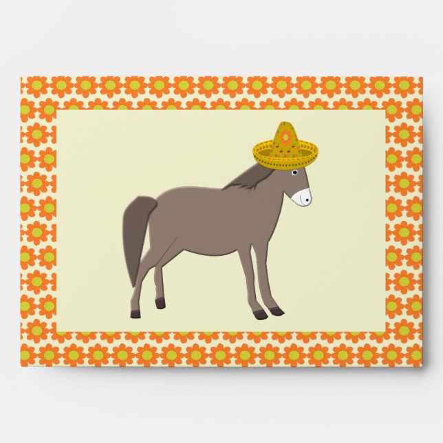 Mexican Donkey Day of the Dead Envelope (Front)