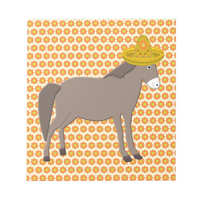 Mexican Donkey Day of the Dead Notepad (Front)