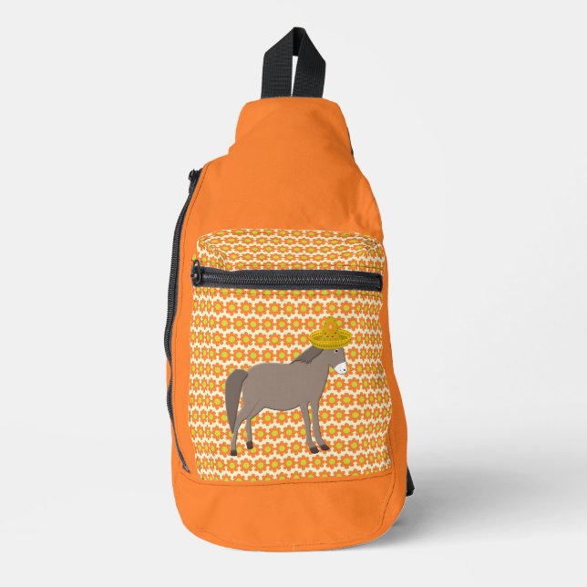 Mexican Donkey Day of the Dead Sling Bag (Front)