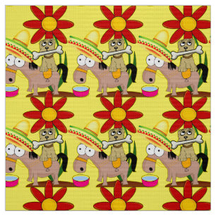 Mexican Donkey Dog Sombrero Yellow Fabric