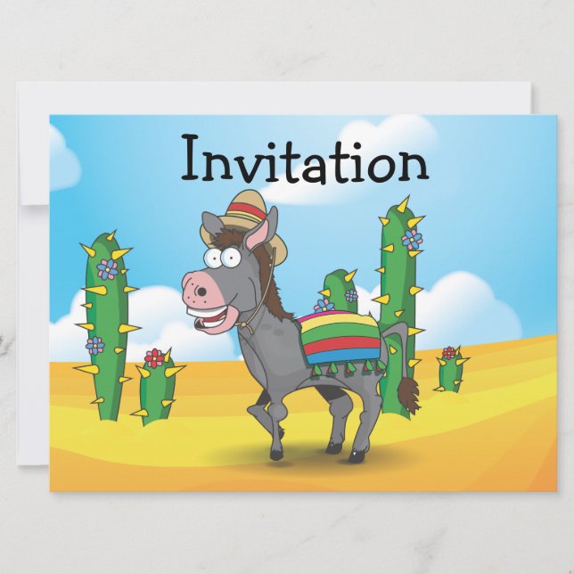 Mexican Donkey Invitation (Front)
