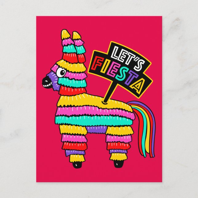 Mexican donkey piñata postcard (Front)