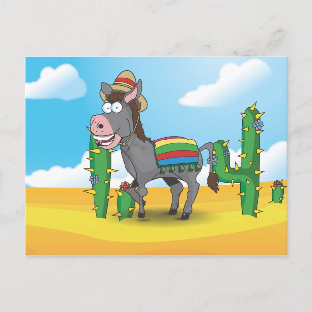 Mexican Donkey Postcard (Front)