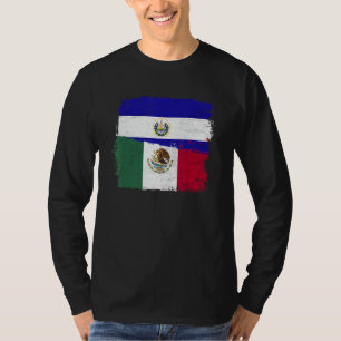 MEXICAN El Salvador Flag Half Mexican El Salvadori T-Shirt