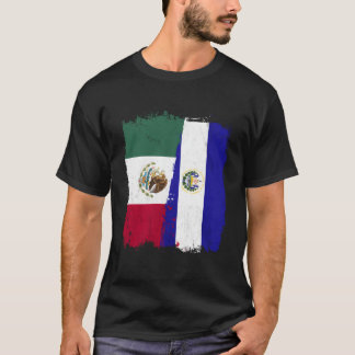 Mexican El Salvador Flag Half Mexican El Salvadori T-Shirt