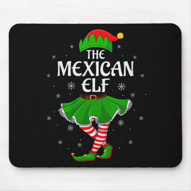 Mexican Elf Christmas Family Girls Women Elf Squad Mouse Pad (Front)