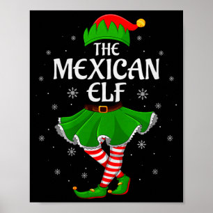 Mexican Elf Christmas Family Girls Women Elf Squad Poster