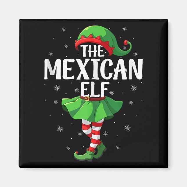 Mexican Elf Christmas Girls Women Elf Squad Xmas F Magnet (Front)