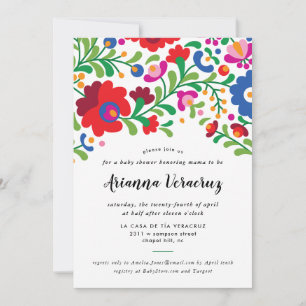 Mexican Embroidery Baby Shower Invitation
