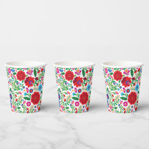 Mexican Embroidery Colourful Pattern Paper Cups