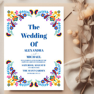 Mexican Embroidery Colourful Wedding Invitation