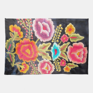 Mexican Embroidery design Tea Towel