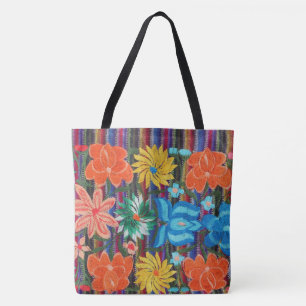 Mexican embroidery design tote bag