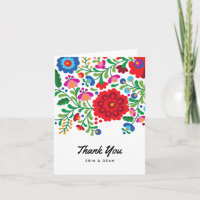 Mexican Embroidery Thank You Note Photo Card