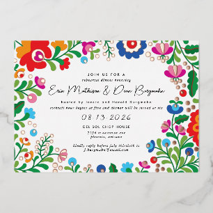 Mexican Embroidery Wedding Rehearsal Dinner Foil I