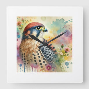 Mexican Falcon 010924AREF119 - Watercolor Square Wall Clock