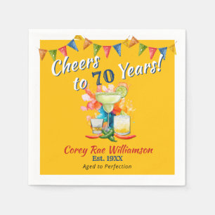 Mexican Fiesta 70th Birthday Cheers to 70 Years  Napkin