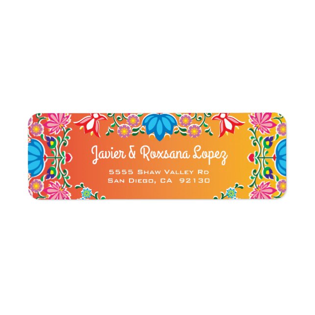 Mexican Fiesta address label Return Address Label (Front)