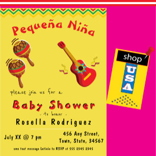 Mexican Fiesta Baby and Mum Baby Shower Invitation