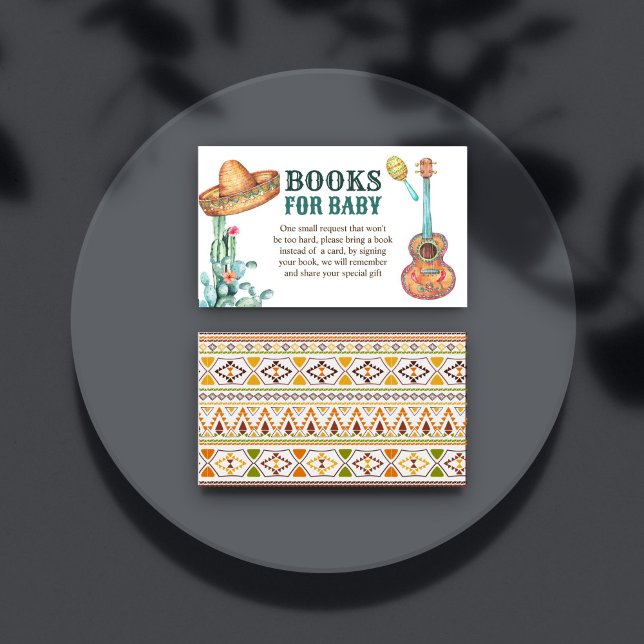Mexican fiesta baby shower books request enclosure card (Mexican fiesta baby shower books request enclosure card books for baby card little muchacho baby)