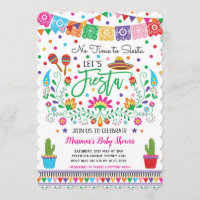 Mexican Fiesta Baby Shower Cactus Invitation
