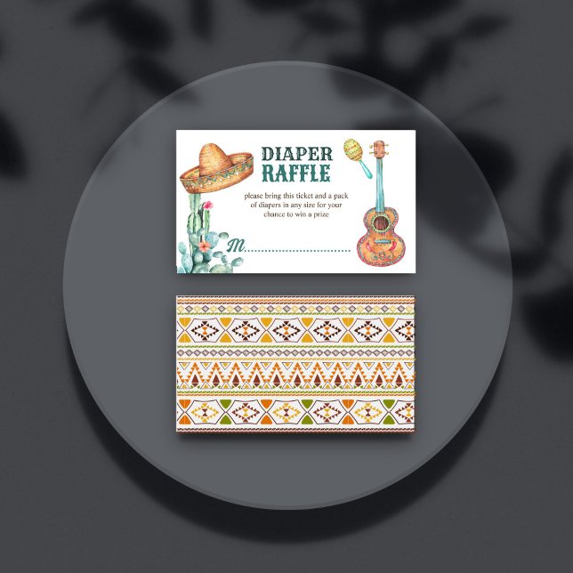 Mexican fiesta baby shower diaper raffle enclosure card (Mexican fiesta baby shower diaper raffle enclosure card little muchcho baby shower raffle card)