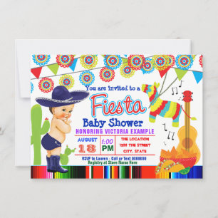 Mexican Fiesta Baby Shower Invitations Baby Boy