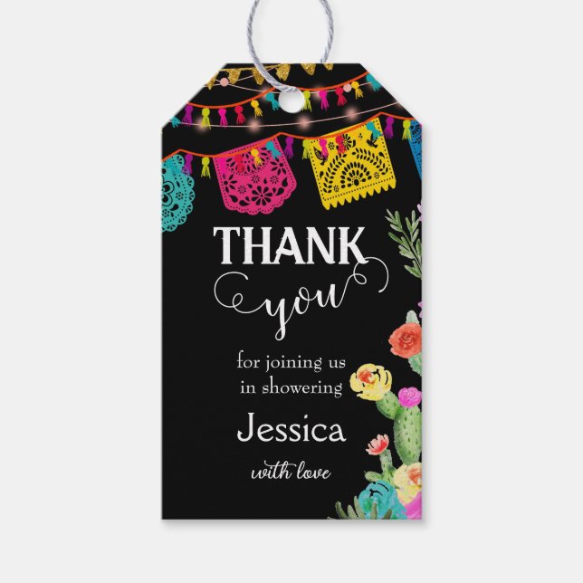 Mexican Fiesta baby shower thank you Gift Tag (Front)