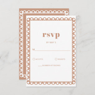 Mexican Fiesta Barro Papel Picado Boho Wedding RSVP Card
