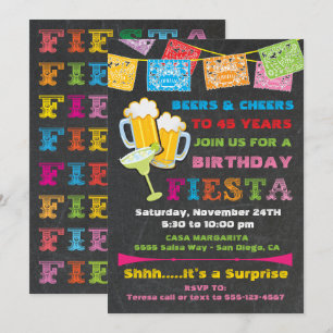 Mexican Fiesta Beers Birthday Party Invitation