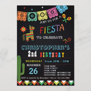 MEXICAN FIESTA BIRTHDAY INVITATION   FIESTA PARTY