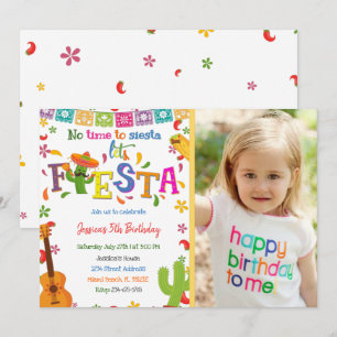 Mexican Fiesta Birthday Invitation With Photo