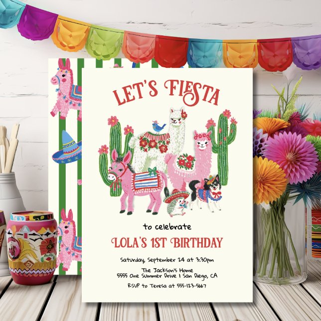 Mexican Fiesta Birthday Party Animals Invitation (Creator Uploaded)