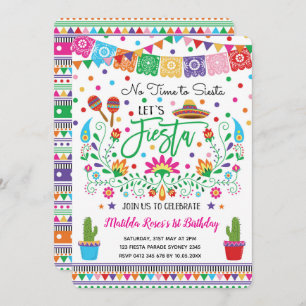 Mexican Fiesta Birthday Party Cactus Invitation