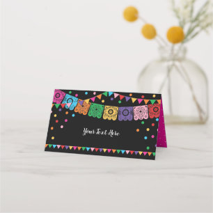 Mexican Fiesta Birthday Party Decor Confetti Place Card
