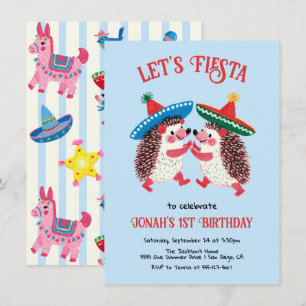 Mexican Fiesta Birthday Party Hedgehogs Invitation