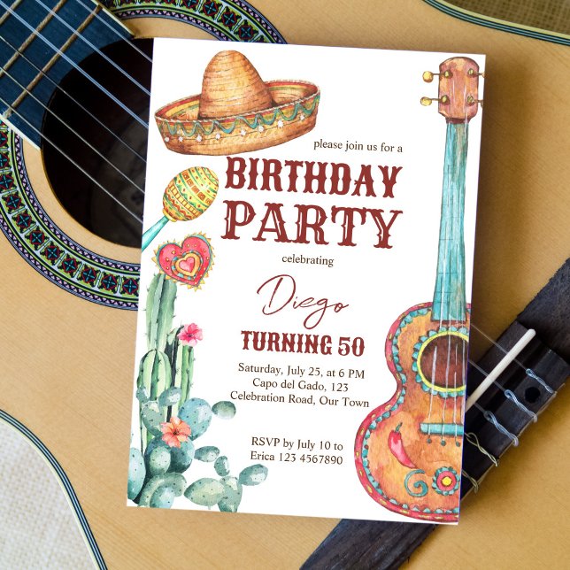 Mexican fiesta birthday party invitation (Creator Uploaded)